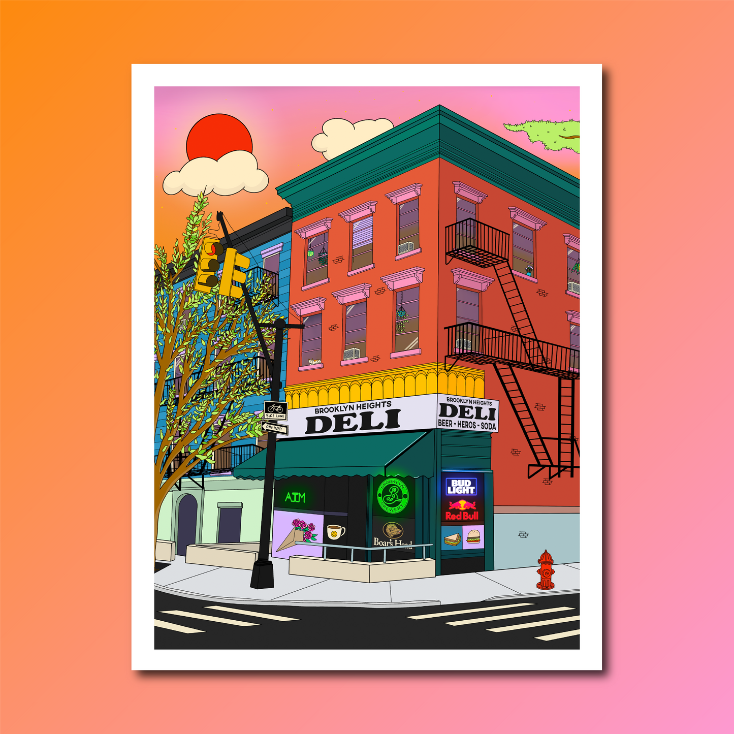 On a Corner in Brooklyn Print
