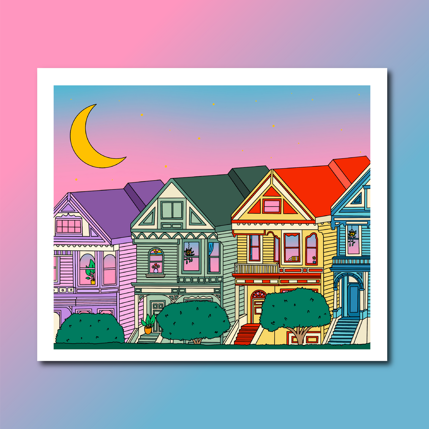 Painted Ladies Print (San Francisco)