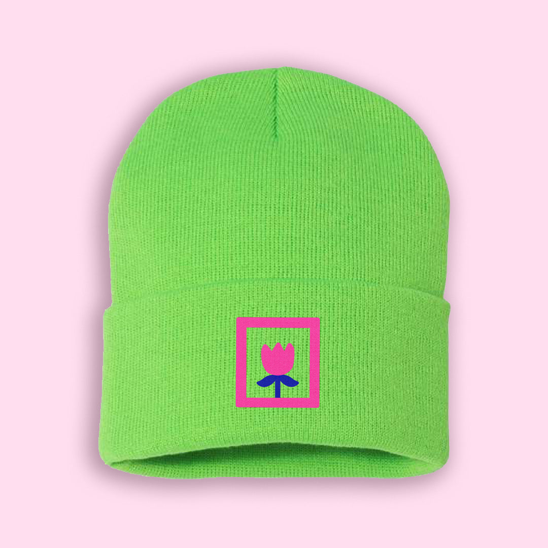 Lime Rose Beanie