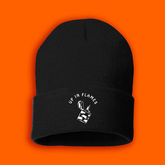 Black Up in Flames Beanie